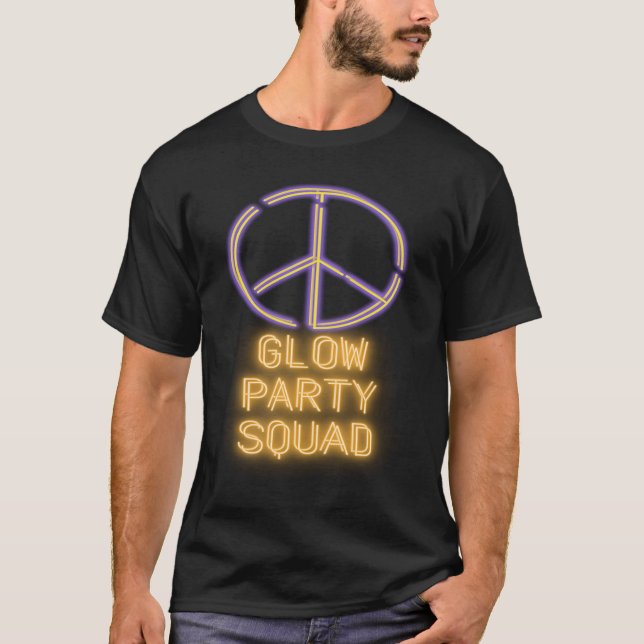 Glow Party Squad Let's Glow Crazy present Costume  T-Shirt (Front)