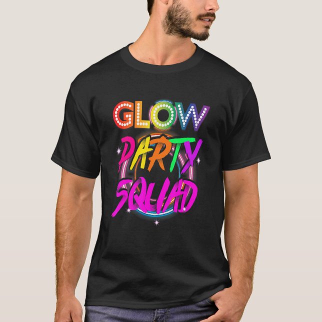 Glow Party Squad Paint Splatter Effect Glow Party T-Shirt (Front)