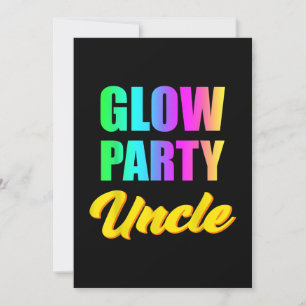 Glow Party Uncle Retro 80s Birthday Party Group Invitation