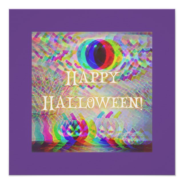 Glow Pumpkins Happy Halloween Poster (Front)