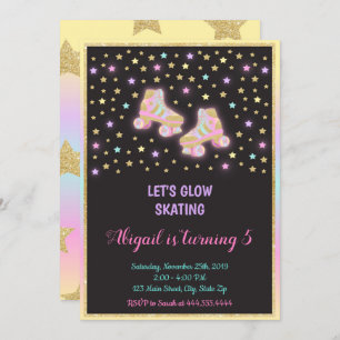 Glow Roller Skating Invitation, Roller Skating Invitation