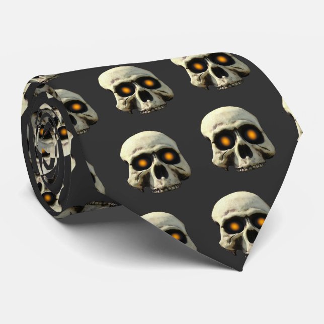 Glow Skulls Tie (Rolled)