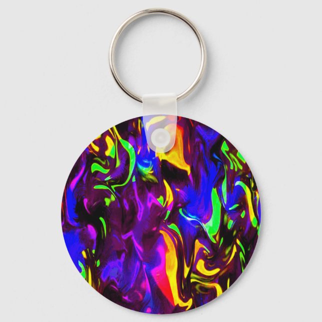 Glow Stick Rave Fire Stick Rainbow Key Ring (Front)