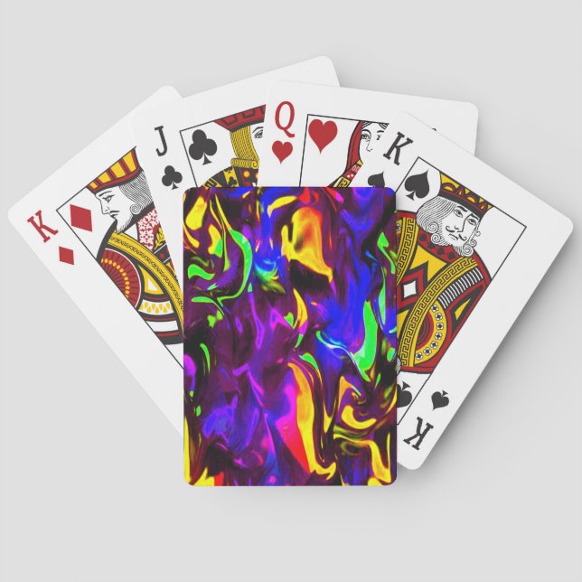 Glow Stick Rave Fire Stick Rainbow Playing Cards (Back)