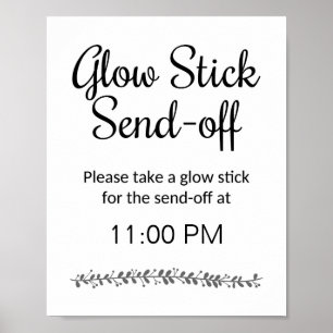 Glow Stick Send Off From Reception Wedding Sign