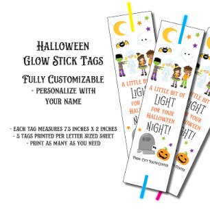 Glow Stick Tags, Little Light for Halloween Night