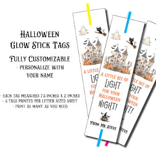 Glow Stick Tags, Little Light for Halloween Night