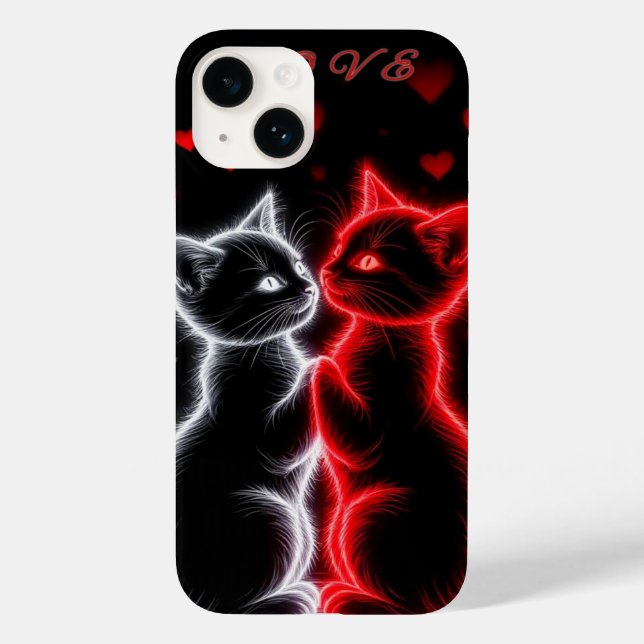 "Glow Together – Cat Couple Case" Case-Mate iPhone Case (Back)