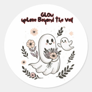 Glow up Love Beyond the Veil – Cute Ghost Mom Art Classic Round Sticker
