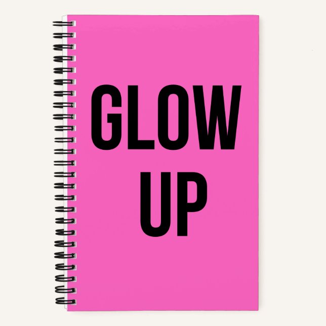 "Glow Up" Pink & Black Journal (Front)