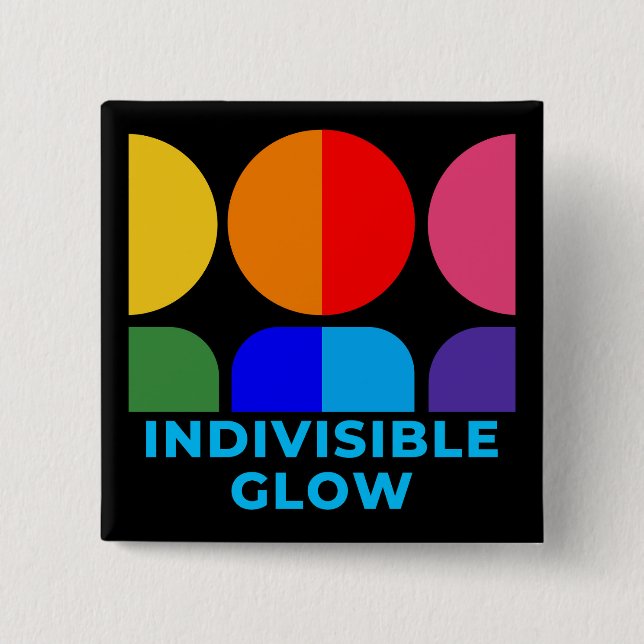GLOW WITH PRIDE 15 CM SQUARE BADGE (Front)