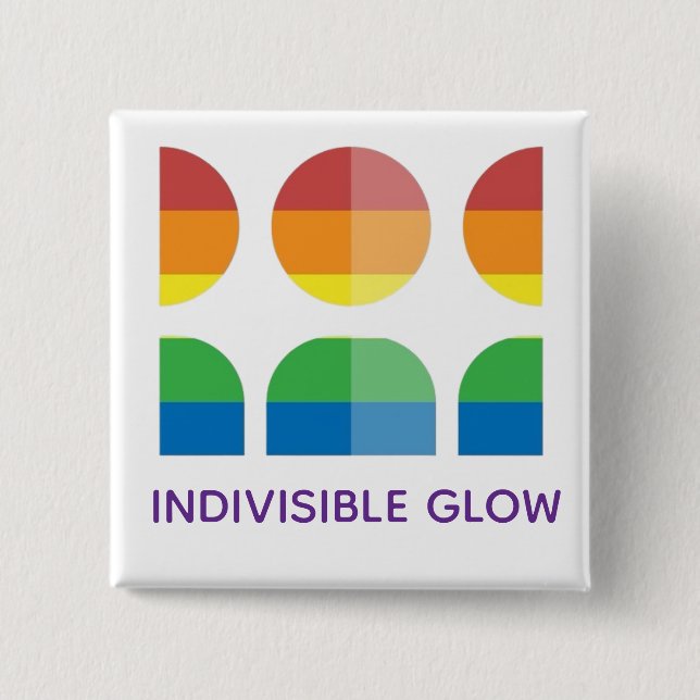 GLOW WITH PRIDE 15 CM SQUARE BADGE (Front)