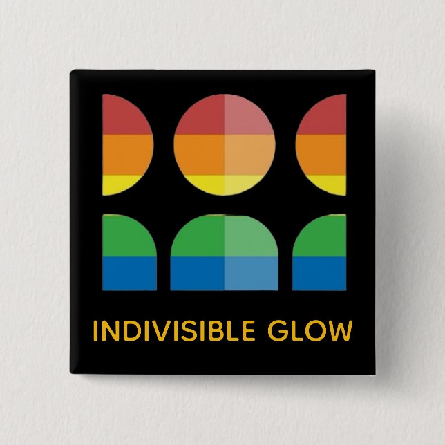GLOW WITH PRIDE 15 CM SQUARE BADGE (Front)