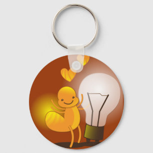 Glow Worm! with a light globe super cute! Key Ring