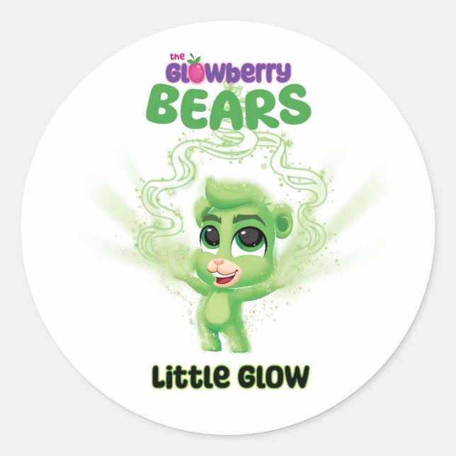Glowberry Bears DustyLittle Glow Classic Round Sticker (Front)