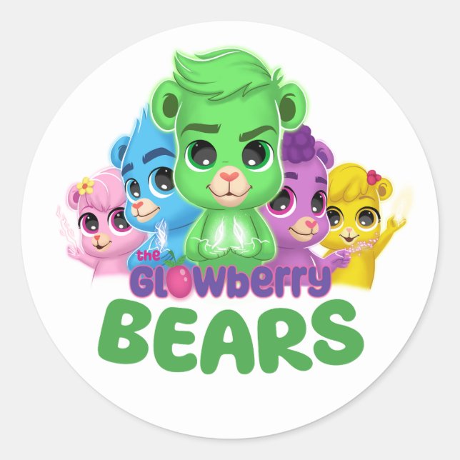 Glowberry Bears Round Sticker (Front)