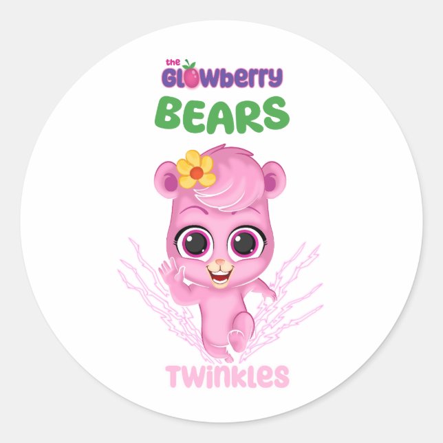 Glowberry Bears Twinkles Classic Round Sticker (Front)