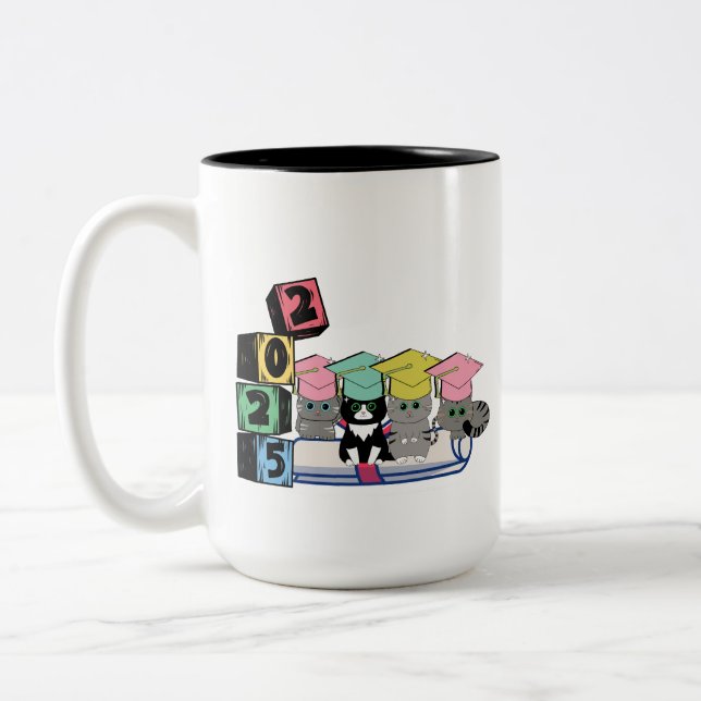 Glowin & Growin Class of 2025 Two-Tone Mug, 15 oz Coffee Mug (Left)