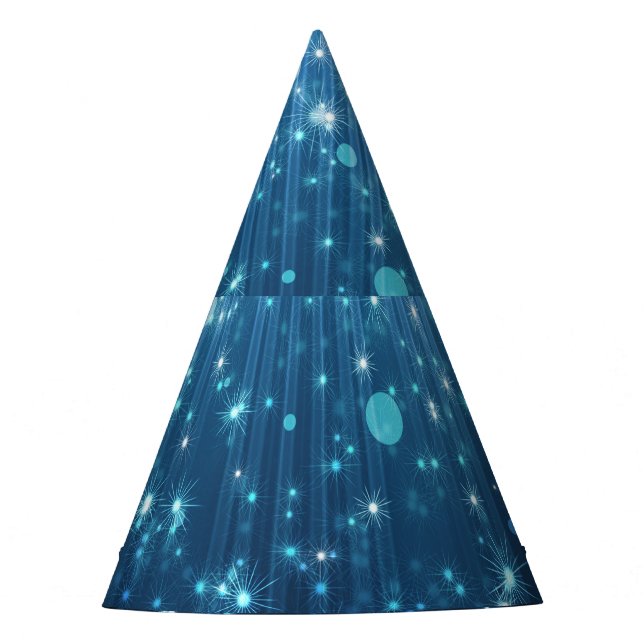 Glowing Abstract: Illuminated Background Art. Party Hat (Front)