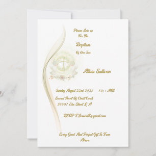 Glowing angels baptism invitation