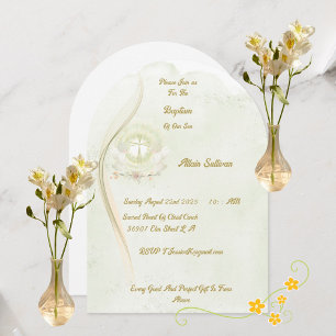 Glowing angels baptism invitation 
