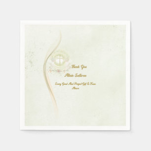 Glowing angels baptism paper napkins