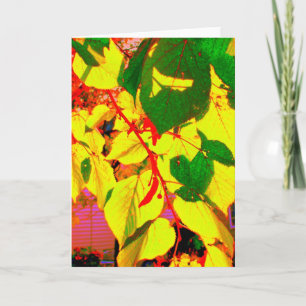 'Glowing Autumn Leaves' Blank Greeting Card