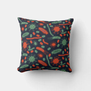 Glowing Bacteria Microorganism green red Cushion