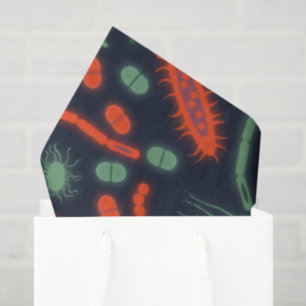 Glowing Bacteria Microorganism green red Tissue Paper