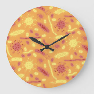 Glowing Bacteria Microorganism orange Large Clock