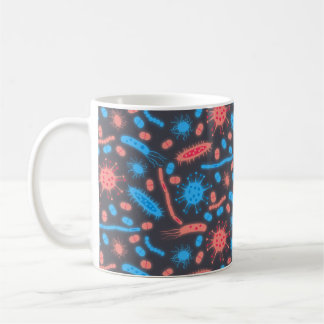 Glowing Bacteria Microorganism pink blue Coffee Mug