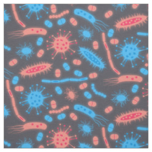 Glowing Bacteria Microorganism pink blue Fabric