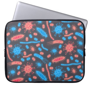 Glowing Bacteria Microorganism pink blue Laptop Sleeve