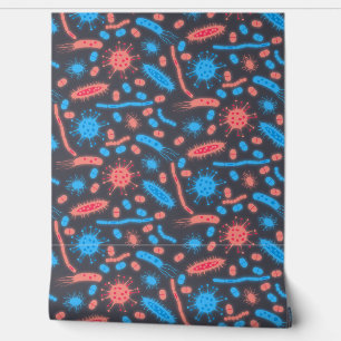 Glowing Bacteria Microorganism pink blue Wallpaper