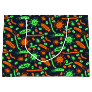 Glowing Bacteria Microorganism toxic orange green Large Gift Bag