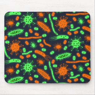 Glowing Bacteria Microorganism toxic orange green Mouse Pad