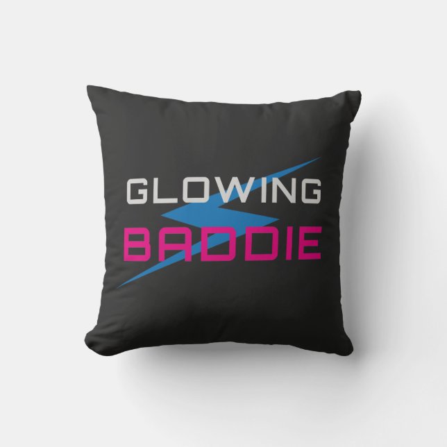 Glowing Baddie Neon Aesthetic Cushion (Front)
