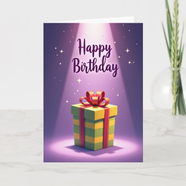 Glowing Birthday Lights Card (Front)
