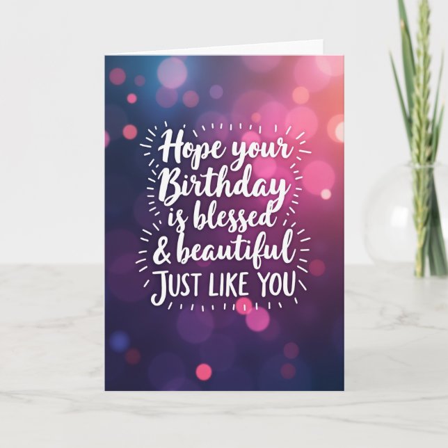 Glowing Birthday Script Card (Front)