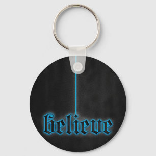 Glowing Blue Believe Key Ring