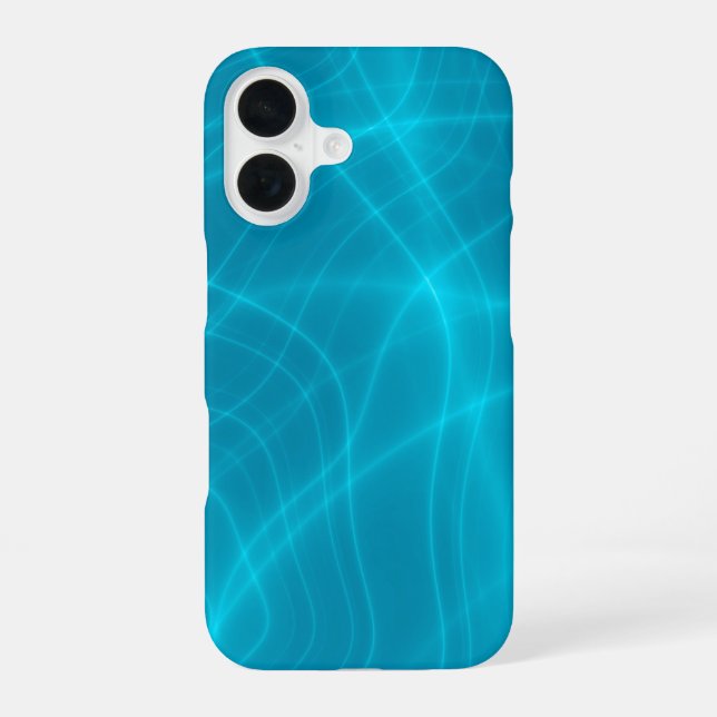 Glowing Blue Rays iPhone 16 Case (Back)