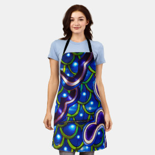 Glowing Blue Scales Apron