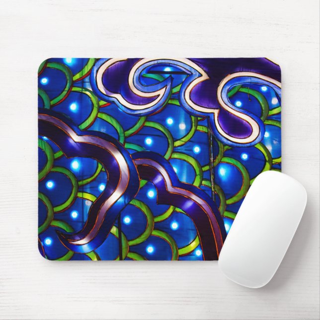 Glowing Blue Scales  Mouse Pad (With Mouse)