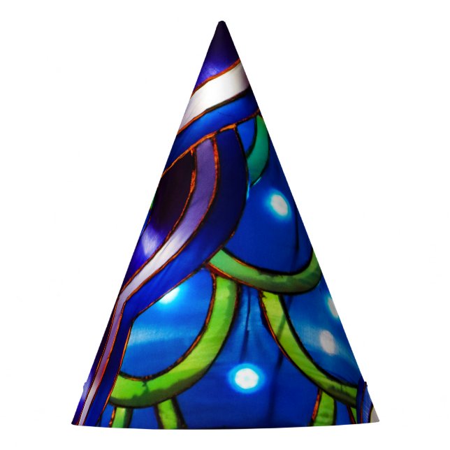 Glowing Blue Scales  Party Hat (Front)