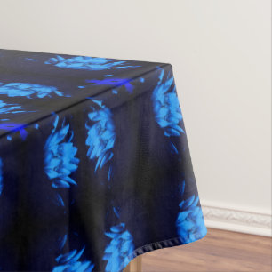 Glowing Blue Water Lily Lotus Flower Abstract  Tablecloth