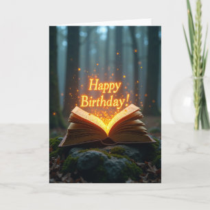 Glowing Book Birthday Card