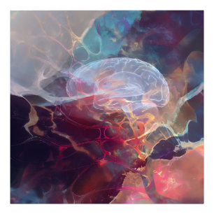 Glowing Brain Nebula Neural Energy Photo Print
