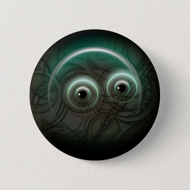 Glowing Bubble Cartoon 6 Cm Round Badge (Front)