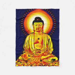 Glowing Buddha Airbrush Art Fleece Blanket
