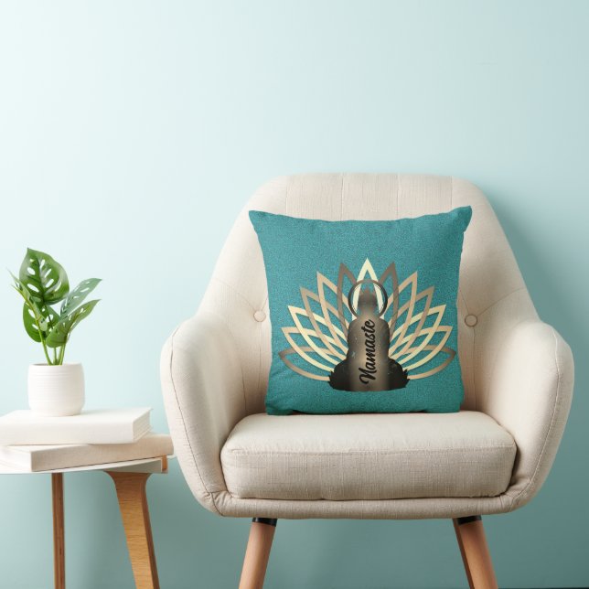 Glowing Buddha Lotus Namaste Cushion (Chair)